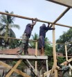 Satgas TMMD Ke-129 Kodim 0102/Pidie Tancap Gas, Kerangka RTLH Sasaran 1 Resmi Berdiri