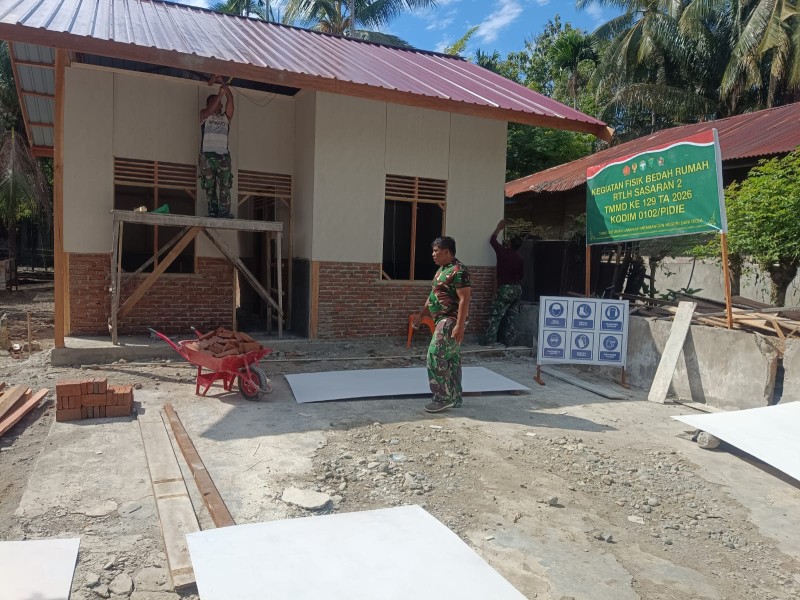 Satgas TMMD Kebut Rehabilitasi RTLH, Mulyana Segera Tempati Rumah Layak