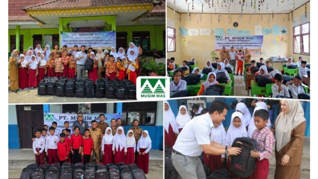 480 anak Pelalawan Tersenyum, PT Musim Mas Salurkan Bantuan Sekolah Lewat Program GNOTA