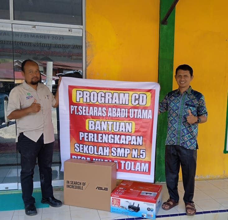 SMPN 5 Pelalawan, Desa Kuala Tolam Terima Bantuan Seperangkat Komputer