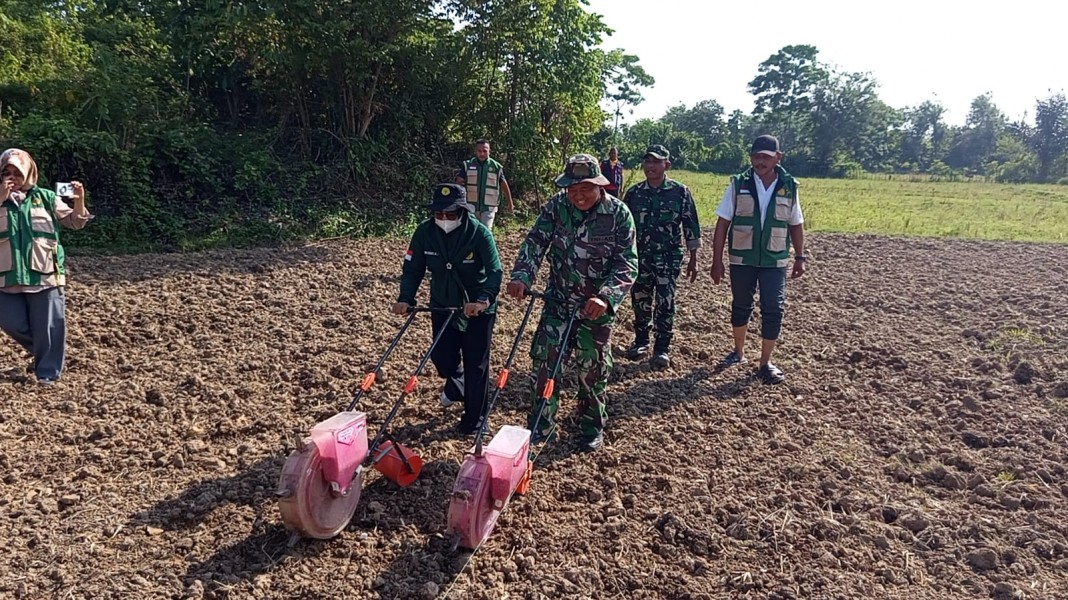 TMMD Ke-129 Kodim 0102/Pidie Tanam Jagung Bersama Warga, Wujud Nyata Dukung Ketahanan Pangan Nasional