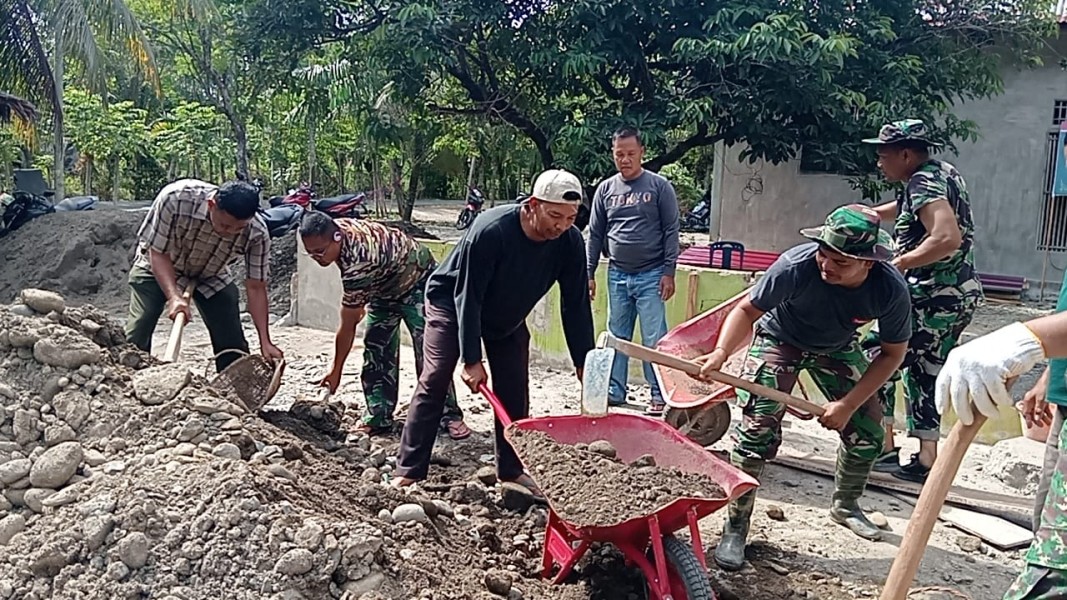 Kekompakan Satgas TMMD Percepat Pembangunan RTLH Desa