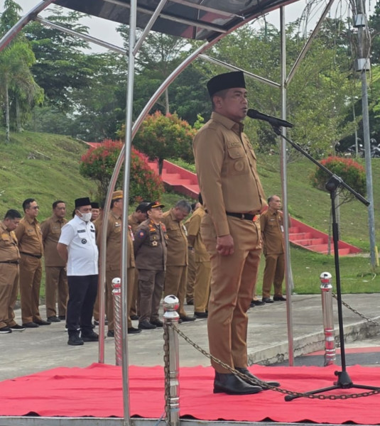 Bupati zukri perdana  jadi pembina apel setelah cuti kampanye