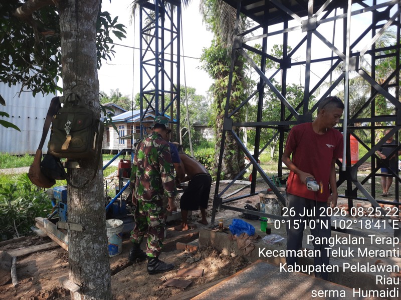 Air Bersih Sebentar lagi Hadir, Satgas TMMD Ke-129 Kodim 0313/KPR Mulai Pengeboran Sumur Bor di Pangkalan Terap