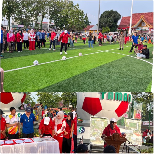 Bupati Pelalawan Resmikan Lapangan Bola Mini Soccer, Wujud Kolaborasi yang Hidupkan Semangat Anak Muda